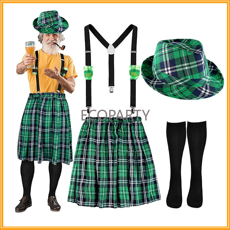 Sock Garter Men - St. Patricks Day Costume Set Green