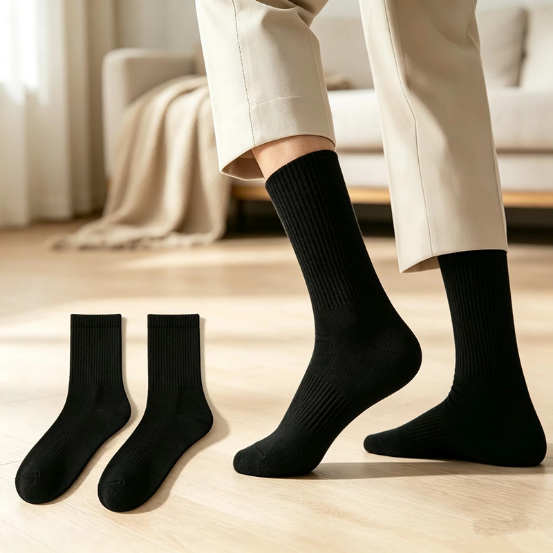 Sock Garter Men - 2 Pairs Crew Athletic Socks for