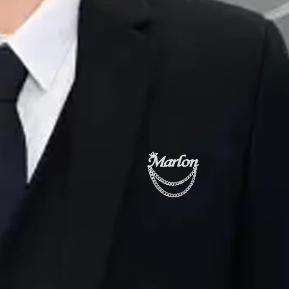 Personalized Name Brooch Custo - Tuxedo Lapel Pin review and price