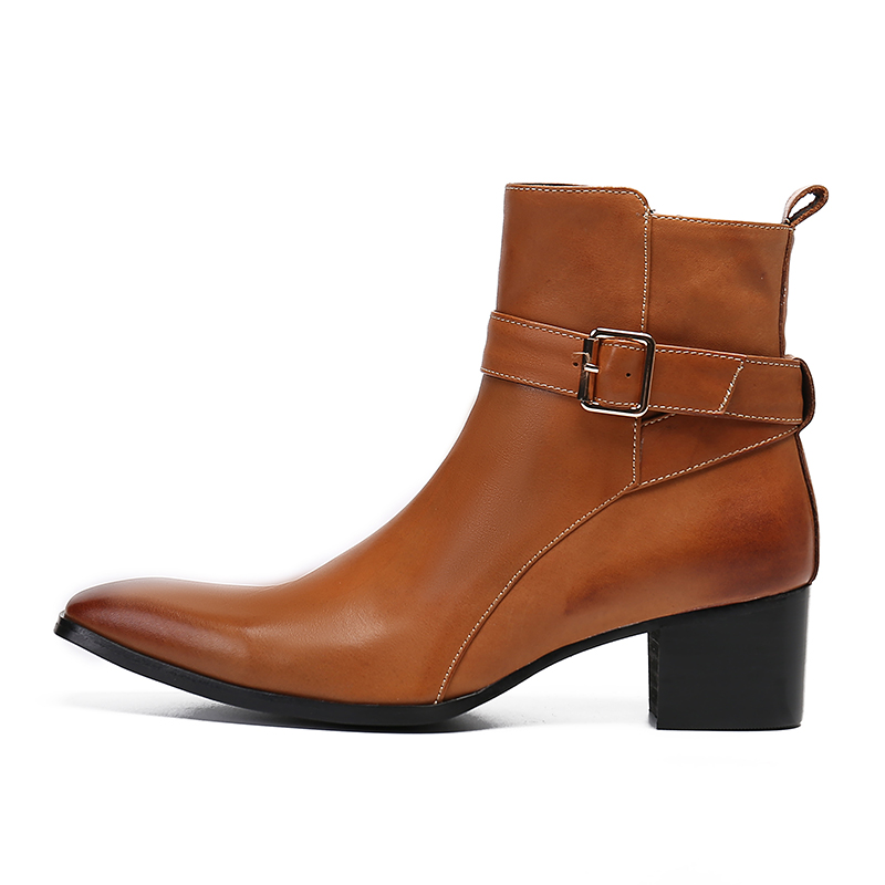 Winter Brown Buckle Pointed Me - Men Formal Wear With Boots review and price