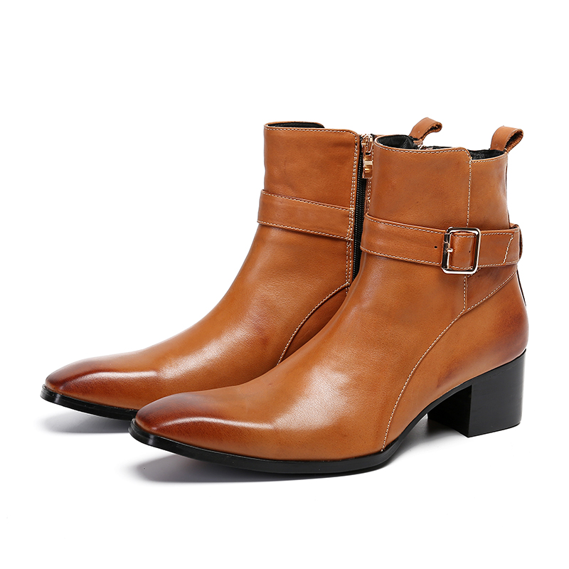 Winter Brown Buckle Pointed Me - Men Formal Wear With Boots review and price