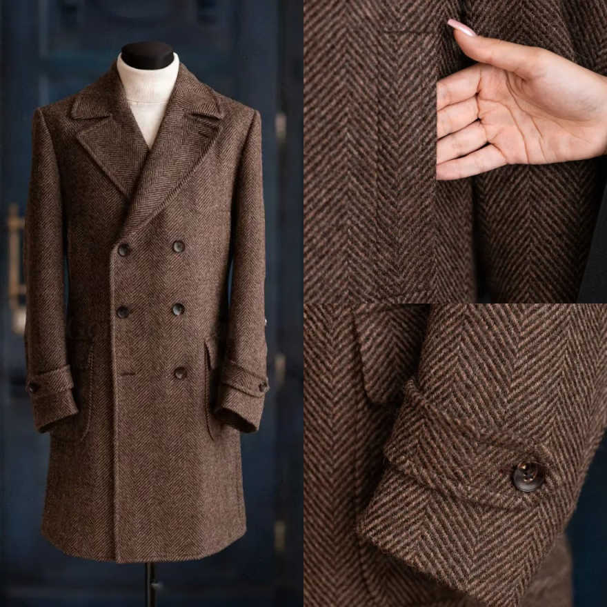 Modern Men Herringbone Overcoa - Men Formal Wear Modern review and price