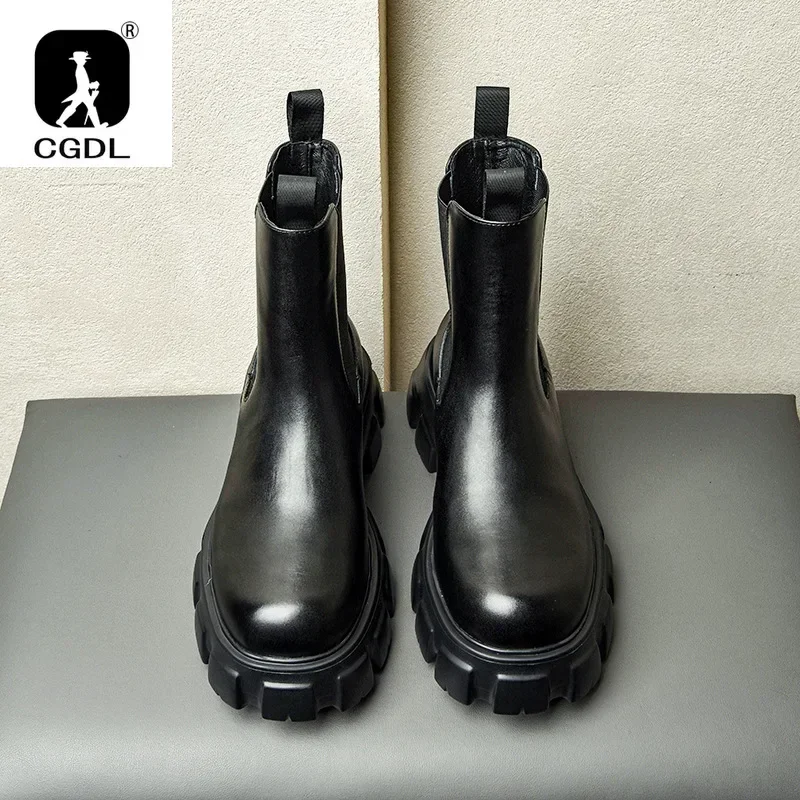 Genuine Leather Thick-soled Me - Men Formal Wear With Boots review and price