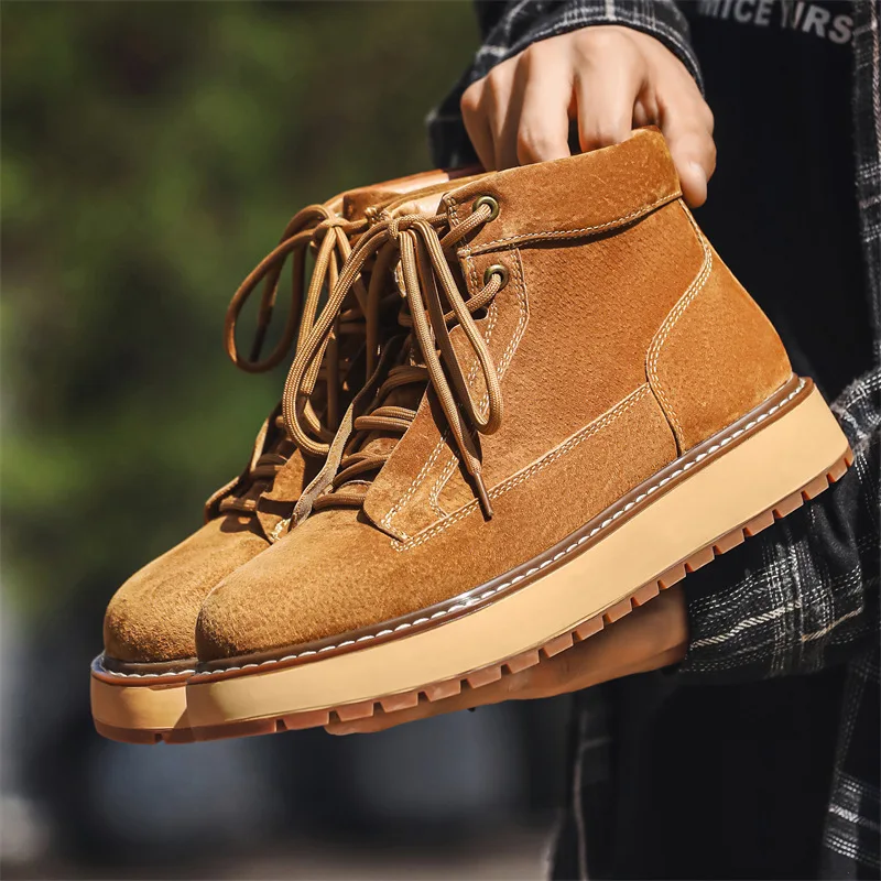 New Autumn Winter Handmade Cow - Men Formal Wear With Boots review and price