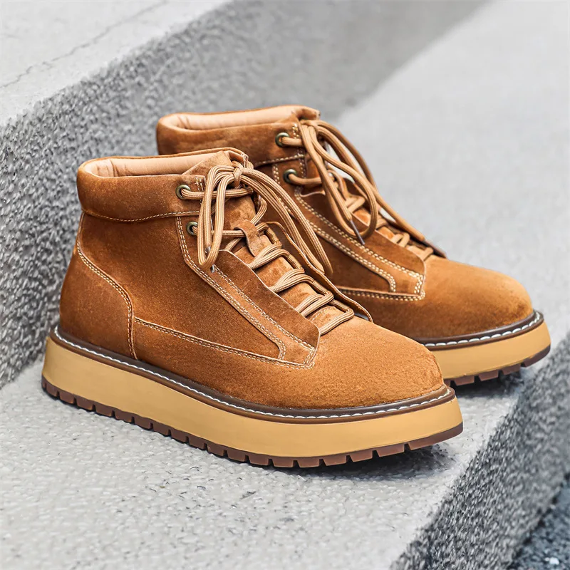 New Autumn Winter Handmade Cow - Men Formal Wear With Boots review and price