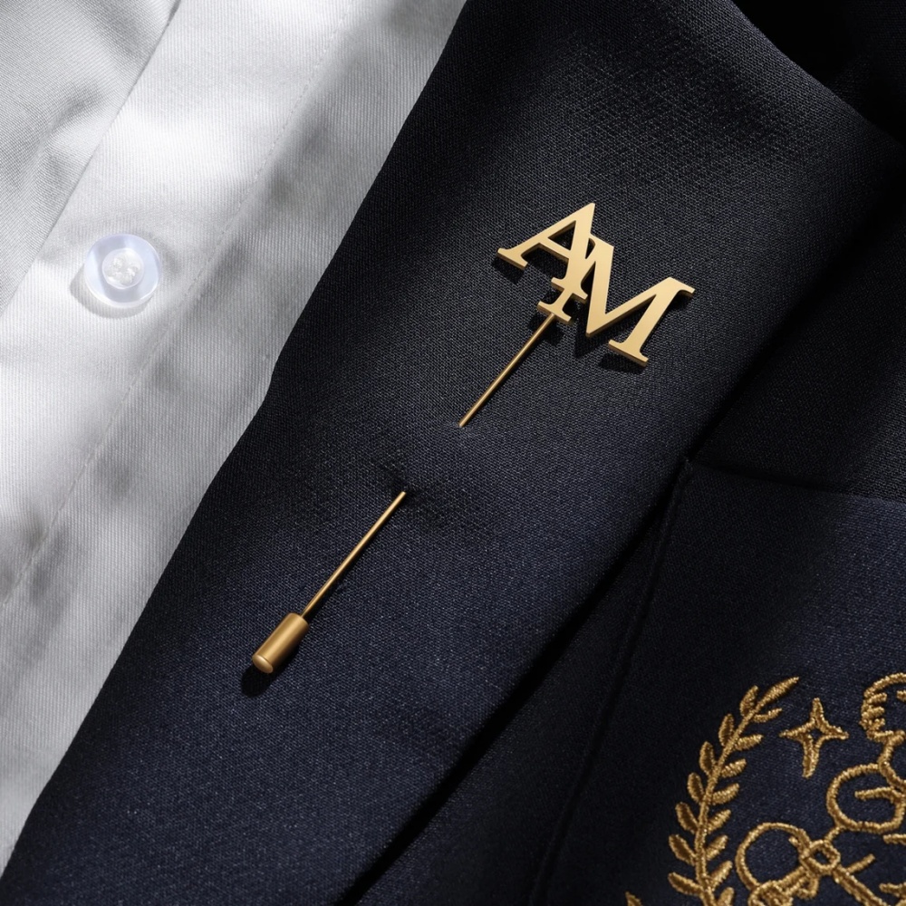 Custom Initials Brooch Men Sta - Tuxedo Lapel Pin review and price