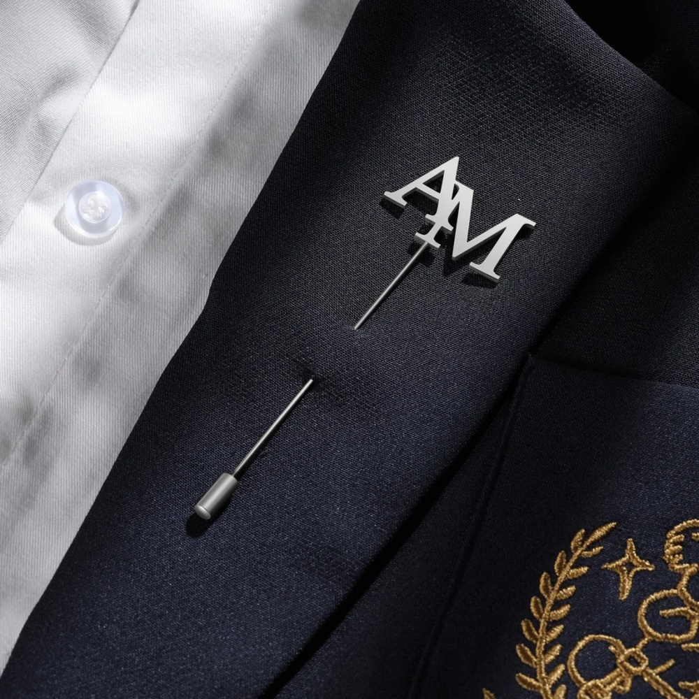 Custom Initials Brooch Men Sta - Tuxedo Lapel Pin review and price