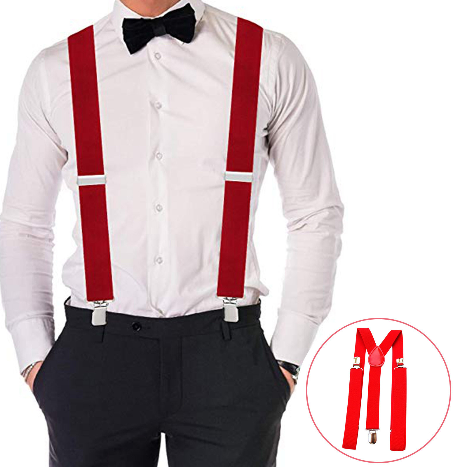 Red Adjustable Suspenders Men  - Men'S Formal Wear With Suspenders review and price